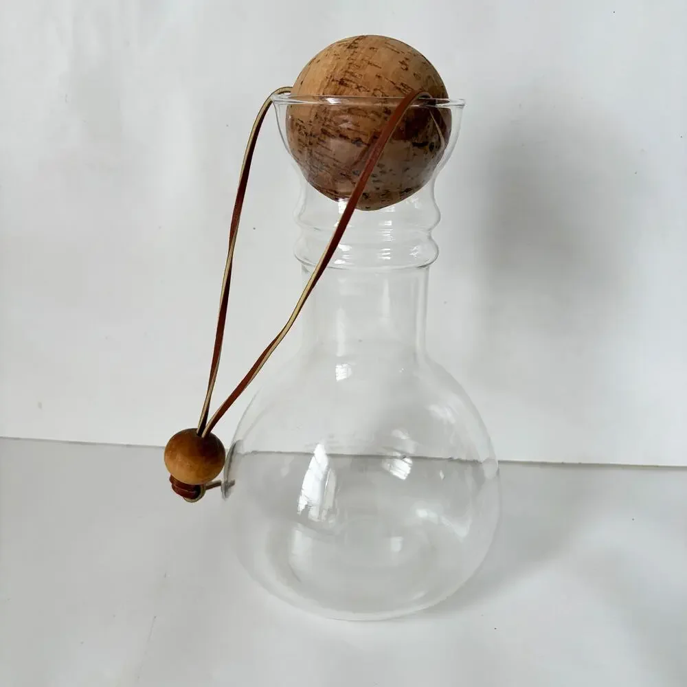 Vintage Pyrex 8010 Glass Carafe Cork Stopper 1 Qt Corning USA